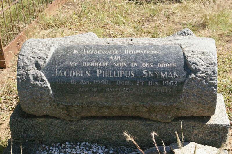 SNYMAN Jacobus Phillipus 1940-1962
