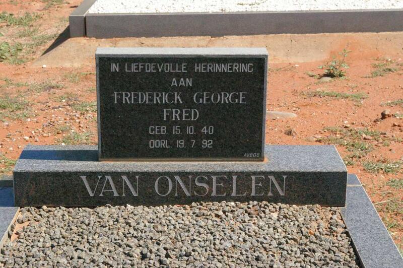 ONSELEN Frederick George, van 1940-1992