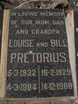 PRETORIUS Bill 1929-1988 & Louise 1932-1984