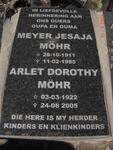 MOHR Meyer Jesaja 1911-1985 & Arlet Dorothy 1922-2005