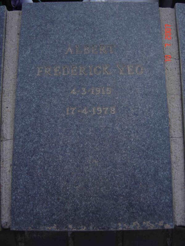 YEO Albert Frederick 1915-1978