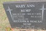 KEMP Mary Ann 1882-1970 :: KEMP Alexander Duncan 1912-1977 :: KEMP Erwin Cedric 1922-199?