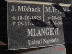 MLANGENI J. Mishack 1929-2002 &  M. Tryphina 1928-2002