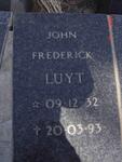 LUYT John Frederick 1932-1993