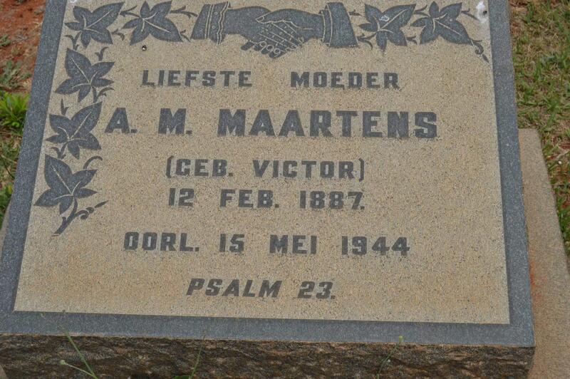 MAARTENS A.M. nee VICTOR 1887-1944