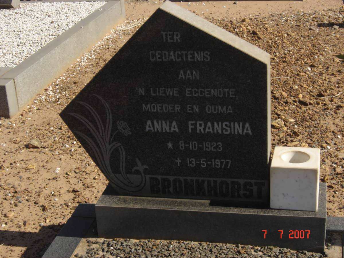 BRONKHORST Anna Fransina 1923-1977