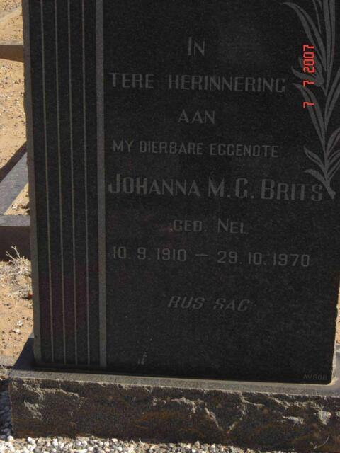 BRITS Johanna M.G. nee NEL 1910-1970