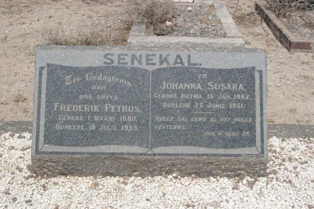 SENEKAL Frederik Petrus 1880-1955 & Johanna Susara BOTMA 1882-1951