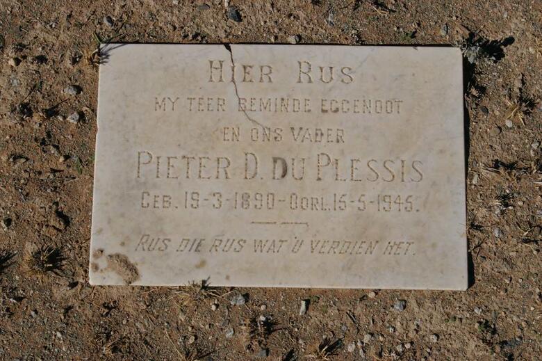 PLESSIS Pieter D., du 1890-1945