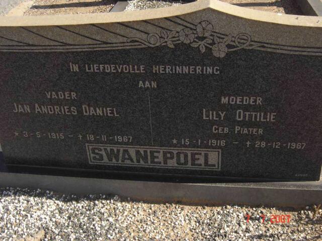 SWANEPOEL Jan Andries Daniel 1915-1967 & Lily Ottilie PIATER 1916-1967