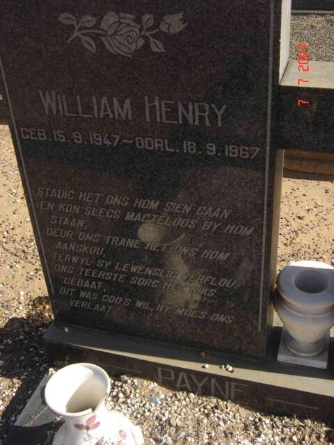 PAYNE William Henry 1947-1967
