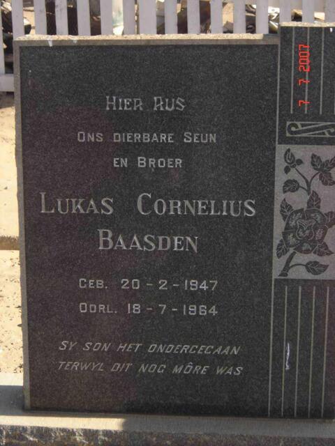 BAASDEN Lukas Cornelius 1947-1964