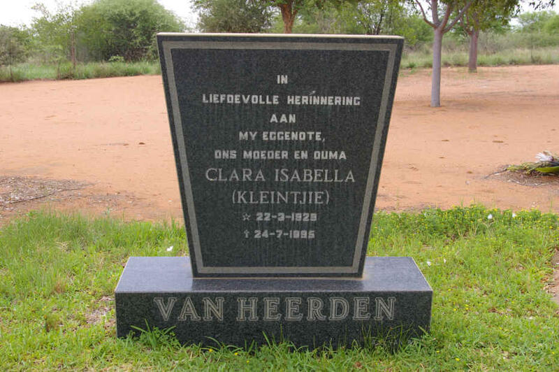 HEERDEN Clara Isabella, van 1929-1995