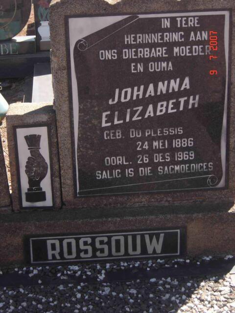 ROSSOUW Johanna Elizabeth nee DU PLESSIS 1886-1969