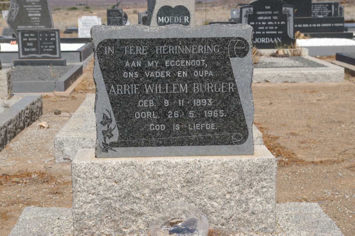 BURGER Arrie Willem 1893-1965