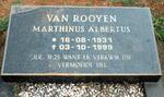 ROOYEN Marthinus Albertus, van 1931-1999