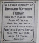 FRIDAY Richard Watkins -1937 & Florence Evelyn -1960