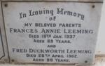 LEEMING Fred Duckworth -1962 & Frances Annie -1937