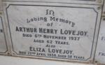 LOVEJOY Arthur Henry -1937 & Eliza -1938