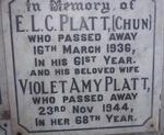 PLATT Edward Laurence Challinor -1936 & Violet Amy -1944