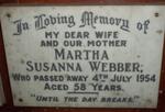 WEBBER Martha Susanna -1954