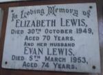 LEWIS Evan -1953 & Elizabeth -1949