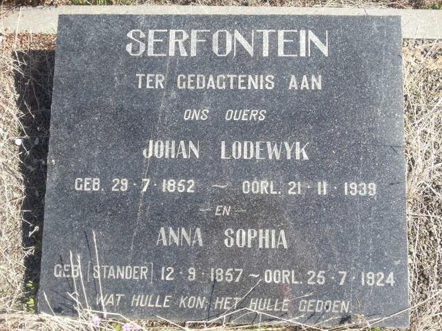 SERFONTEIN Johan Lodewyk 1852-1939 & Anna Sophia STANDER 1857-1924