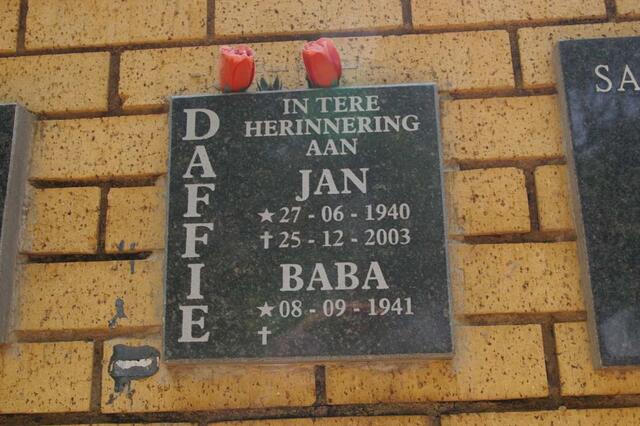 DAFFIE Jan 1940-2003 & Baba 1941-