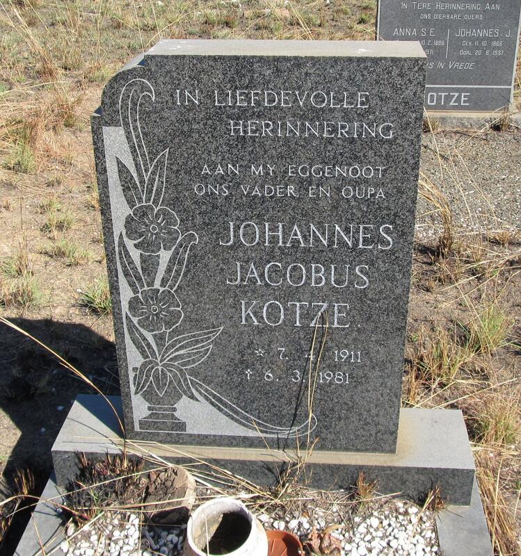 KOTZE Johannes Jacobus 1911-1981