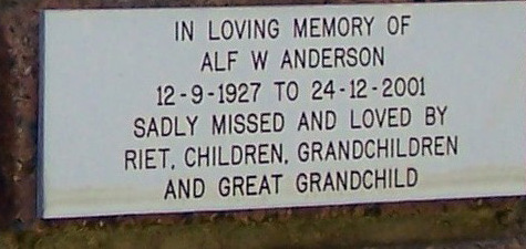 ANDERSON Alf W. 1927-2001