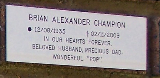 CHAMPION Brian Alexander 1935-2009