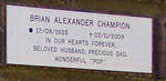 CHAMPION Brian Alexander 1935-2009