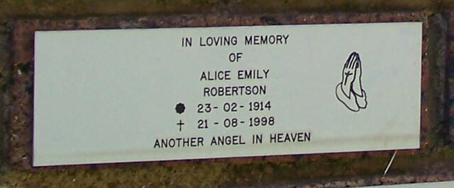 ROBERTSON Alice Emily 1914-1998