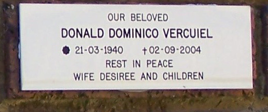 VERCUIEL Donald Dominico 1940-2004