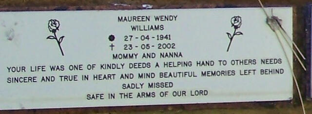 WILLIAMS Maureen Wendy 1941-2002
