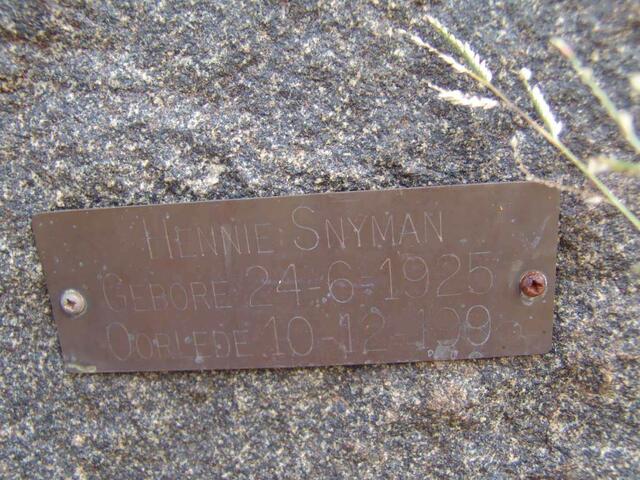 SNYMAN Hennie 1925-1996