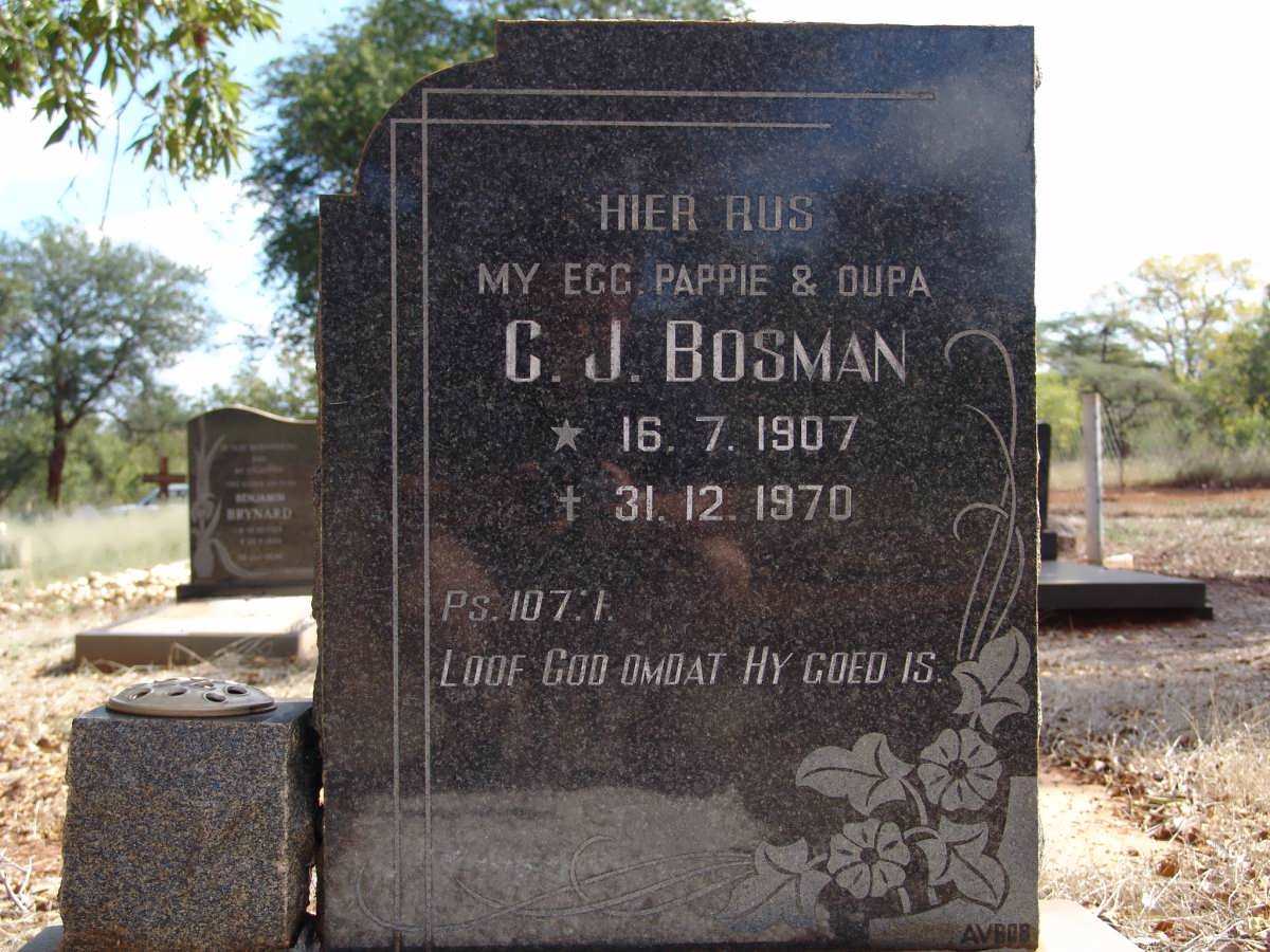 BOSMAN C.J. 1907-1970