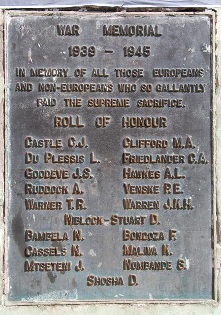 3. War Memorial 1939-1945 - Roll of honour