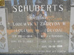SCHUBERTS Lodewyk 1914-1983 & Zagryda M. J.V. RENSBURG 1917-2008
