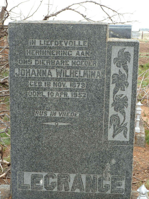 GRANGE Johanna Wilhelmina, le 1879-1952