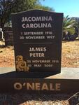 O'NEALE James Peter 1915-2007 & Jacomina Carolina 1916-1997