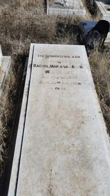 AARDT Rachel Maria, van nee DE WET 1847-1925
