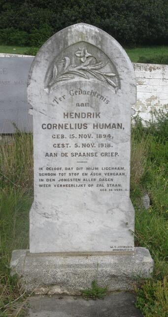 HUMAN Hendrik Cornelius 1894-1918