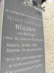 BLAAUW Hester Gertruida nee MYBURGH 1939-2012