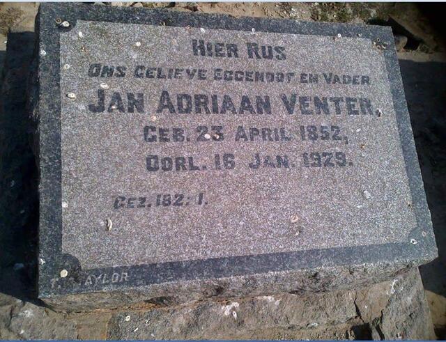VENTER Jan Adriaan 1852-1929