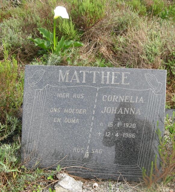 MATTHEE Cornelia Johanna 1920-1986