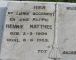 MATTHEE Hennie 1904-1955