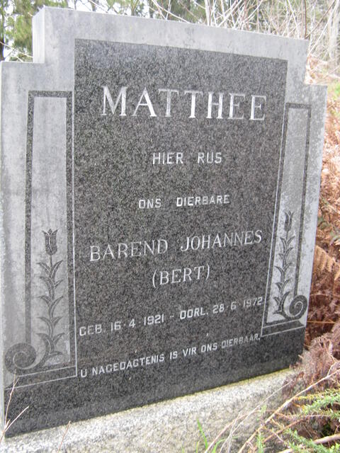 MATTHEE Barend Johannes 1921-1972