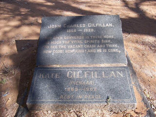 GILFILLAN John Charles 1866-1928 & Kate PIENAAR 1869-1962