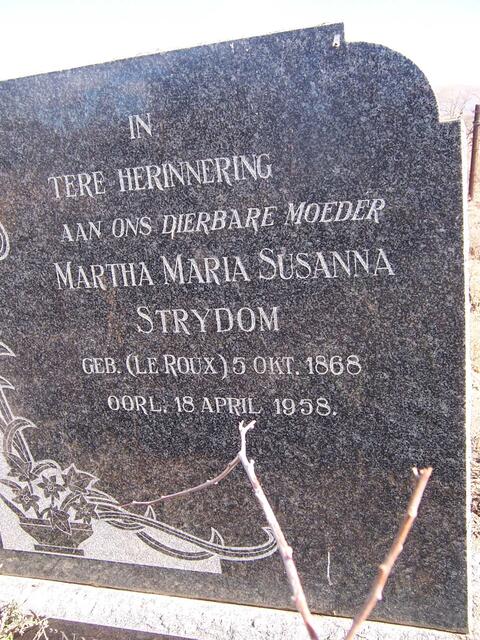 STRYDOM Martha Maria Susanna nee LE ROUX 1868-1958